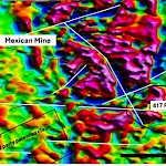 Magnetic Vertical Derivative Map of the 417 Mexican Mine Area per News Release April 28, 2026